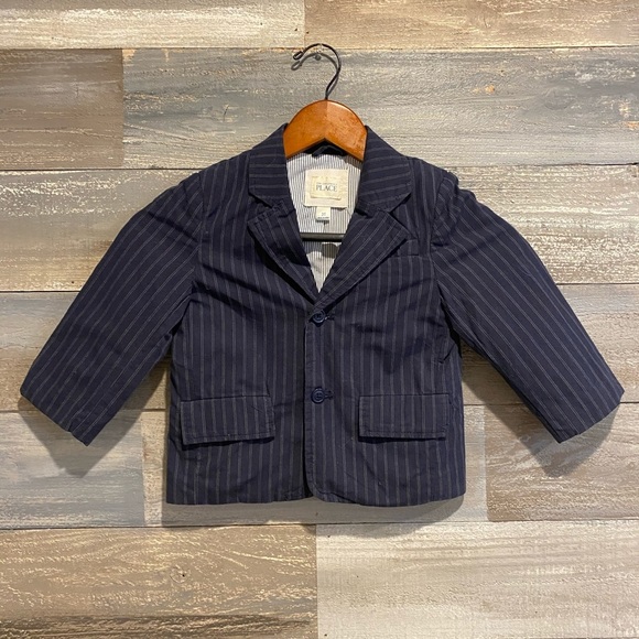 The Children's Place Other - The Children’s Place boys blue pinstriped blazer 3